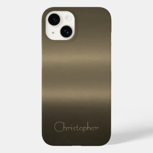 Titanium Gold Stainless Steel Print iphone 15 Case-Mate iPhone 14 Case