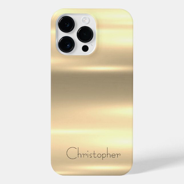 Titanium Gold Stainless Steel Print iPhone Case (Back)