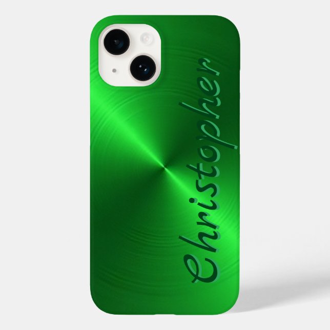 Titanium green Stainless Steel Metallic Case-Mate iPhone Case (Back)