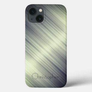Titanium green Stainless Steel Print iphone 15 iPhone 13 Case