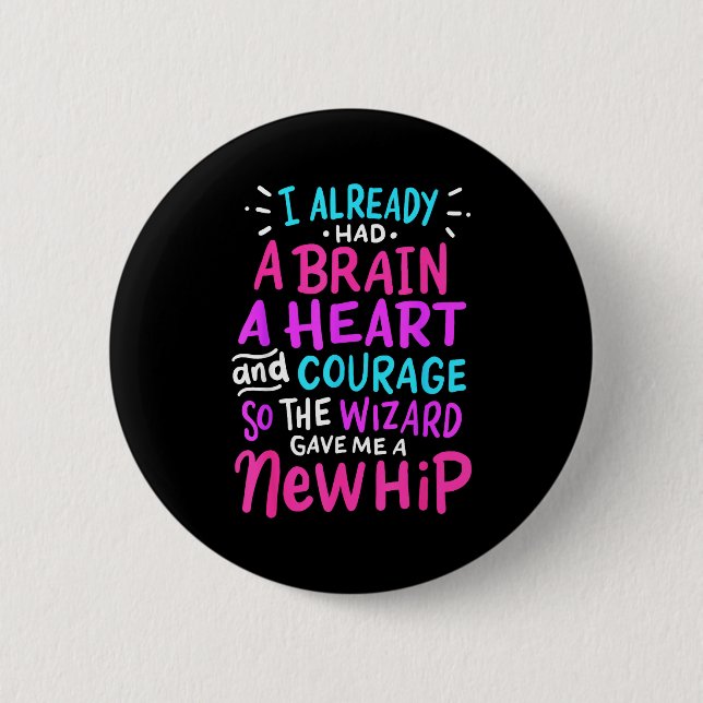 Titanium Hip Replacement Surgery Humor Funny New H 2 Inch Round Button (Front)