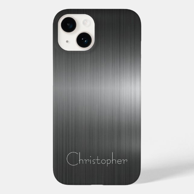 titanium Polished dark Silver Radial and Metallic Case-Mate iPhone Case (Back)