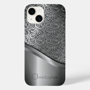 Titanium Polished Silver Radial Metallic iphone 15 Case-Mate iPhone 14 Case