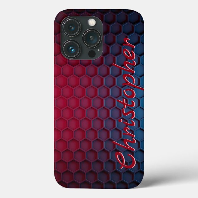 Titanium red and blue Stainless Steel Print Case-Mate iPhone Case (Back)