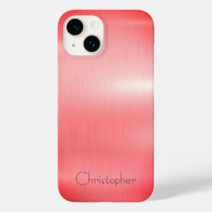 Titanium red Stainless Steel Print iphone 15 Case-Mate iPhone 14 Case