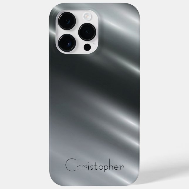 Titanium Silver Stainless Steel Print Case-Mate iPhone Case (Back)