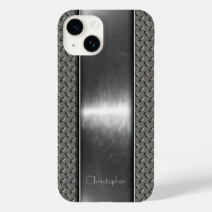 Titanium Silver Stainless Steel Print iphone 15 Case-Mate iPhone 14 Case