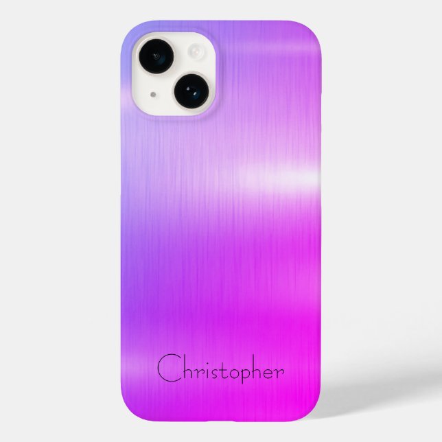 Titanium violet Stainless Steel Print iphone 15 Case-Mate iPhone Case (Back)