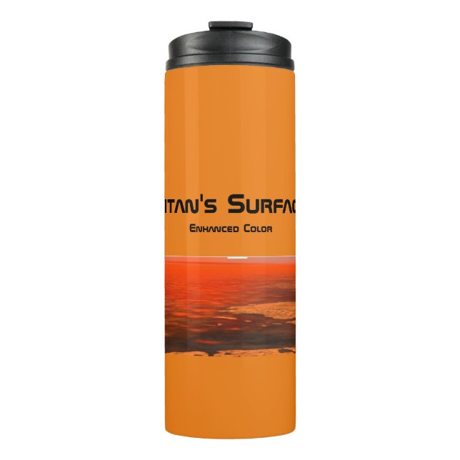 Titan's Surface (White w/Gold Trim) Thermal Tumbler (Front)