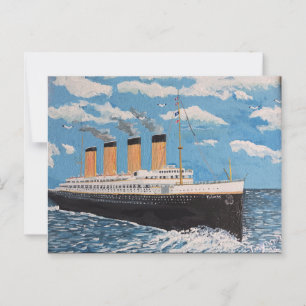 Titantic sailing away postcard