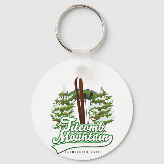 Titcomb Mountain Farmington Maine Ski  Keychain (Front)