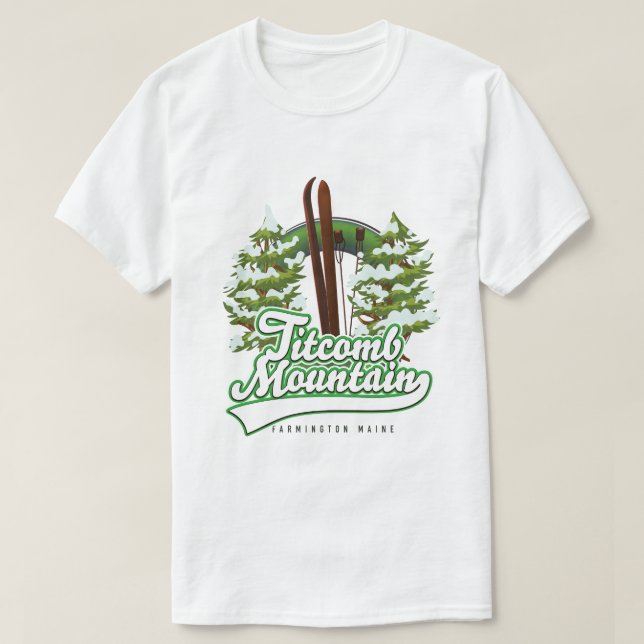 Titcomb Mountain Farmington Maine Ski  T-Shirt (Design Front)