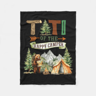 Titi of the happy camper first birthday camping  fleece blanket