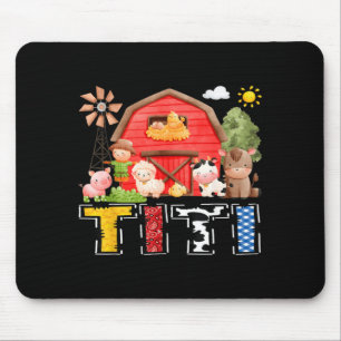 Titi Red Farm Cow Birthday Boy Matching Family Mouse Pad