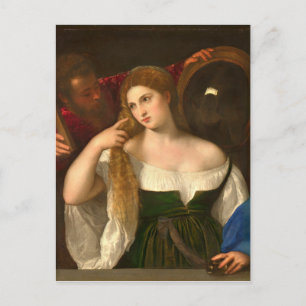 Titian - Women With A Mirror Postcard