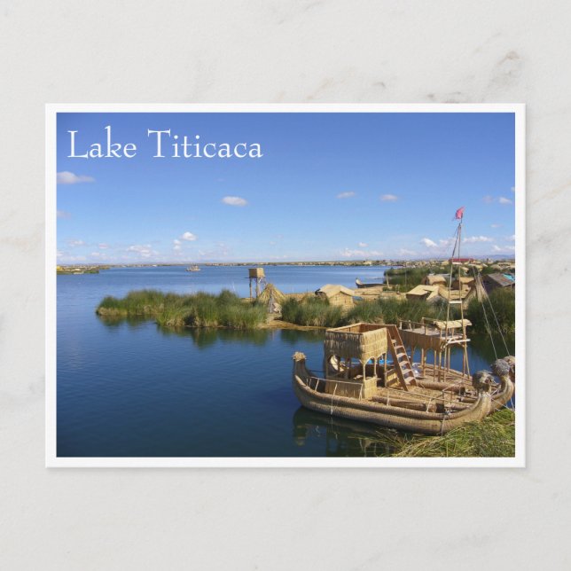 titicaca uros boats postcard (Front)