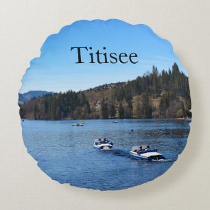 Titisee lake in the Black Forest Round Pillow