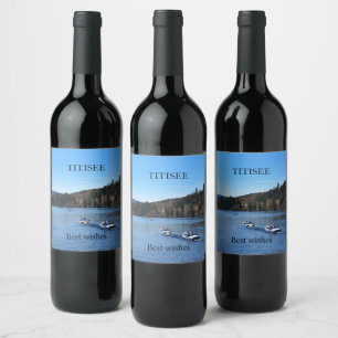 Titisee lake in the Black Forest Wine Label