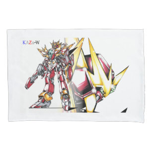 Title 00008 "Red Hero Armored Giant" Pillowcase