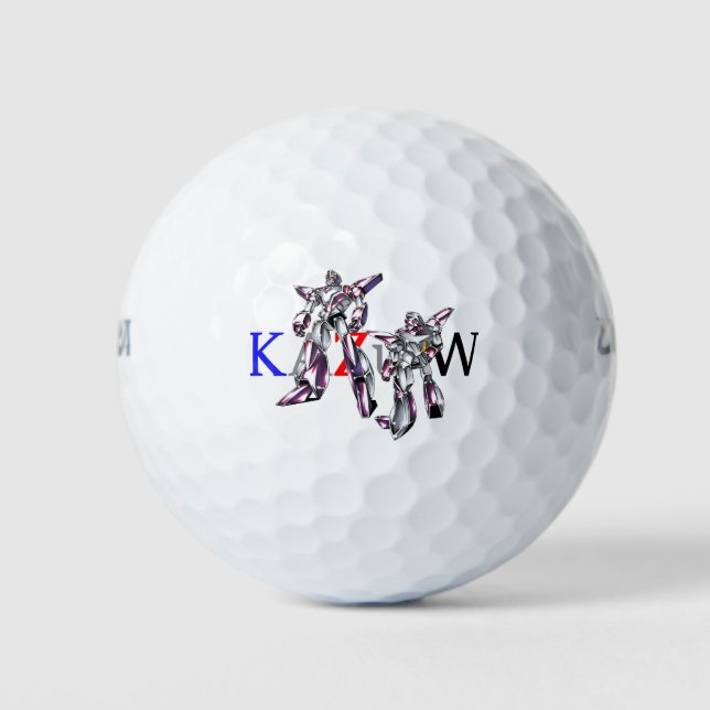 Title 00012 "Hero Robot Basic Body" Golf Balls (Front)