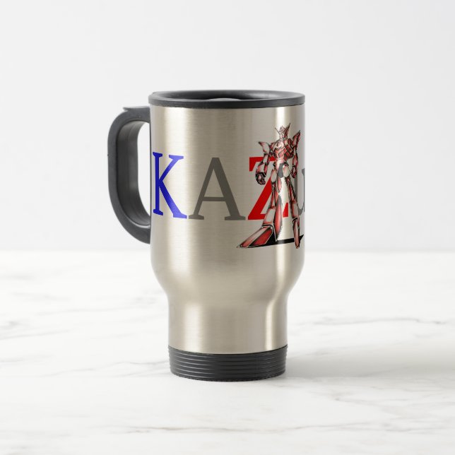 Title: 00016 "Ace Robot" Travel Mug (Front Left)