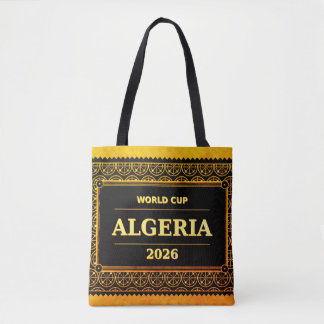 TITLE: Algeria Football Fan 2026 Black Gold Luxury Tote Bag