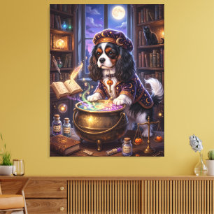 Title: Cavalier King Charles Spaniel Wizard Dog –  Canvas Print