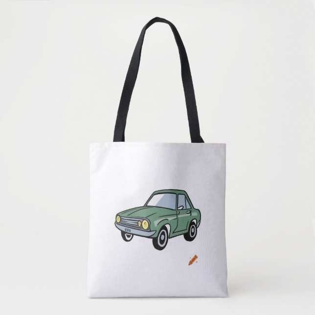 Title: "Comic Style Car: Vibrant and Dynamic Desig Tote Bag (Front)