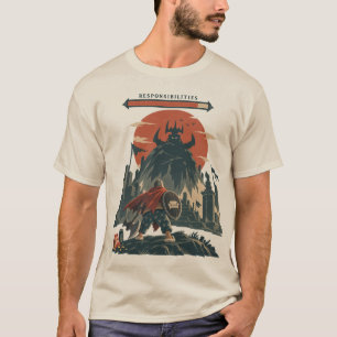Title: Couch Potato Knight vs Responsibilities Fun T-Shirt