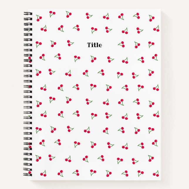 Title Custom Cherry (White) Notebook (Front)