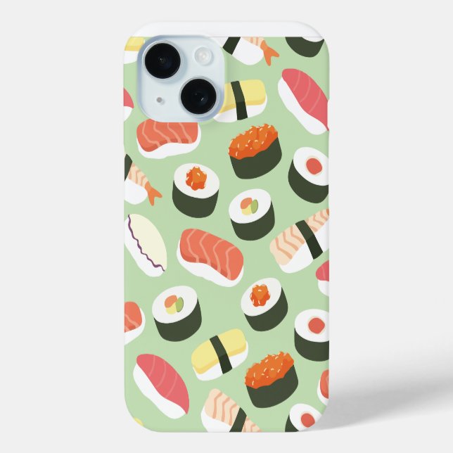 Title: Cute Japanese Sushi Seamless Pattern Case-Mate iPhone Case (Back)