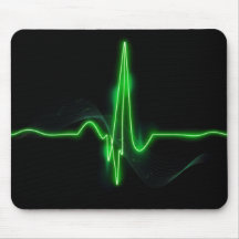 Title: Glowing Green Heartbeat Pulse Abstract