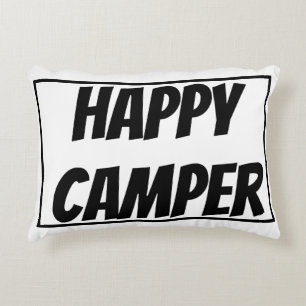 Title: Happy Camper Funny Camping Outdoor Adventur Accent Pillow