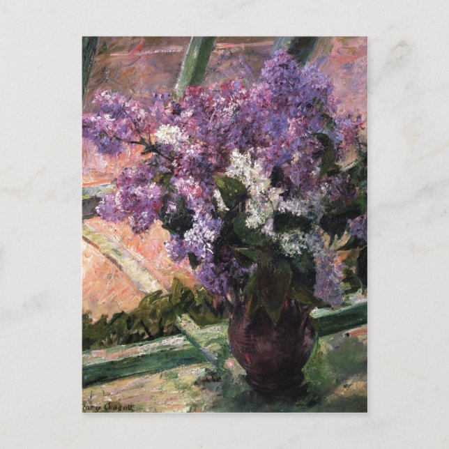 Title: Lilacs in a Window Date: 1880 Cassatt, Mary Postcard (Front)