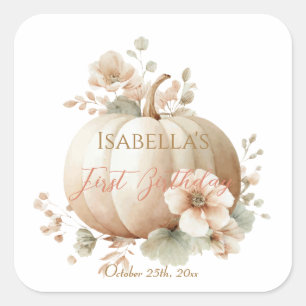 Title: Little Pumpkin First Birthday Sticker