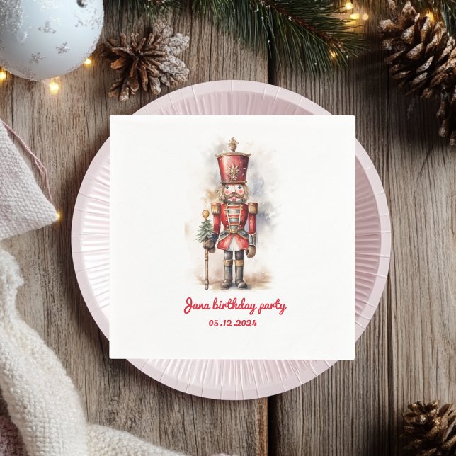 Title: Nutcracker Red Magical Birthday Party  Napkin (Creator Uploaded)