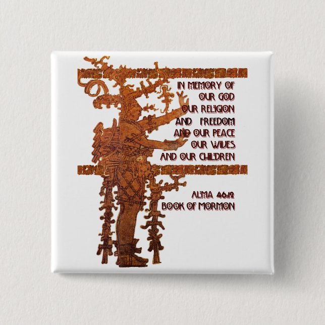 Title of Liberty: Book of Mormon Story 2 Inch Square Button (Front)