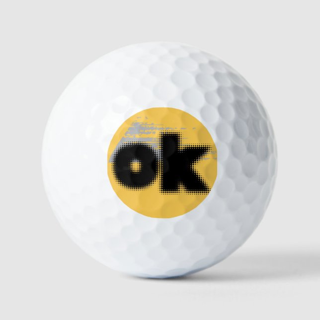Title: "OK Vibes – Simple & Bold"   Golf Balls (Front)