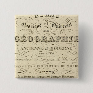 Title Page Atlas classical and universal geography 2 Inch Square Button