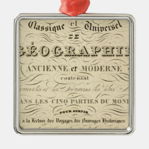 Title Page Atlas classical and universal geography Metal Ornament