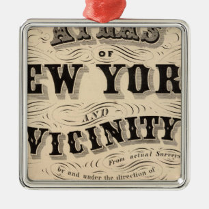 Title Page Atlas of New York, vicinity Metal Ornament