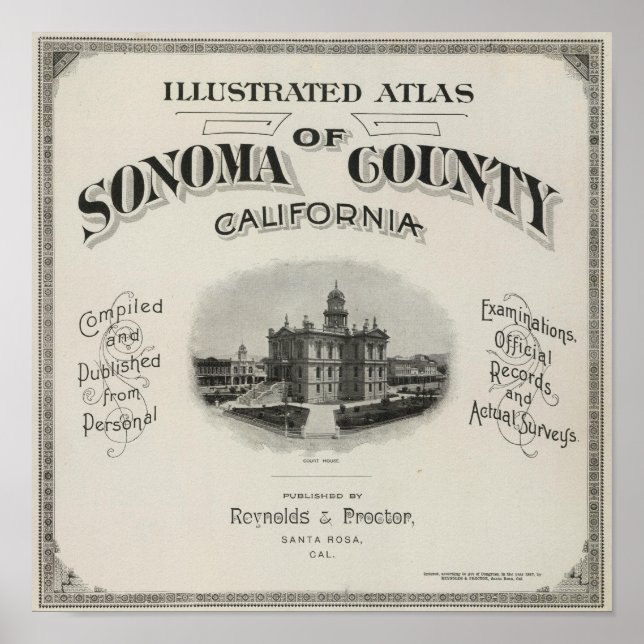 Title Page Atlas Sonoma County, California Poster (Front)