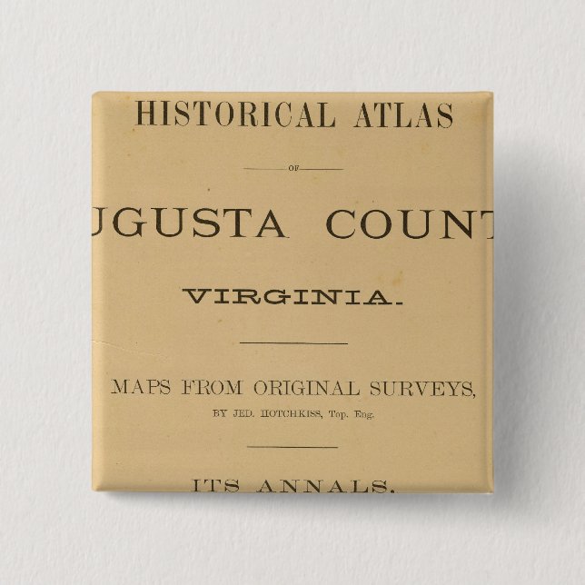 Title Page Augusta County, Virginia 2 Inch Square Button (Front)
