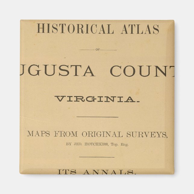 Title Page Augusta County, Virginia Magnet (Front)