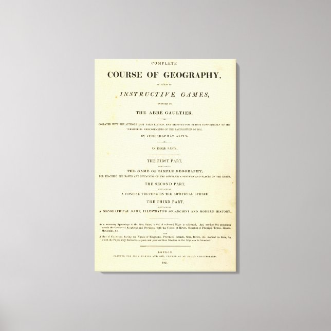 Title Page Complete course of geography Canvas Print (Front)