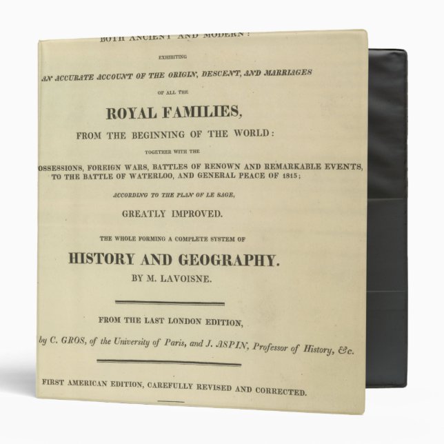Title Page Complete Genealogical, Historical Binder (Front/Inside)