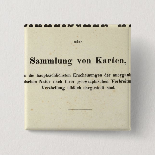 Title Page Dr Heinrich Berghaus 2 Inch Square Button (Front)