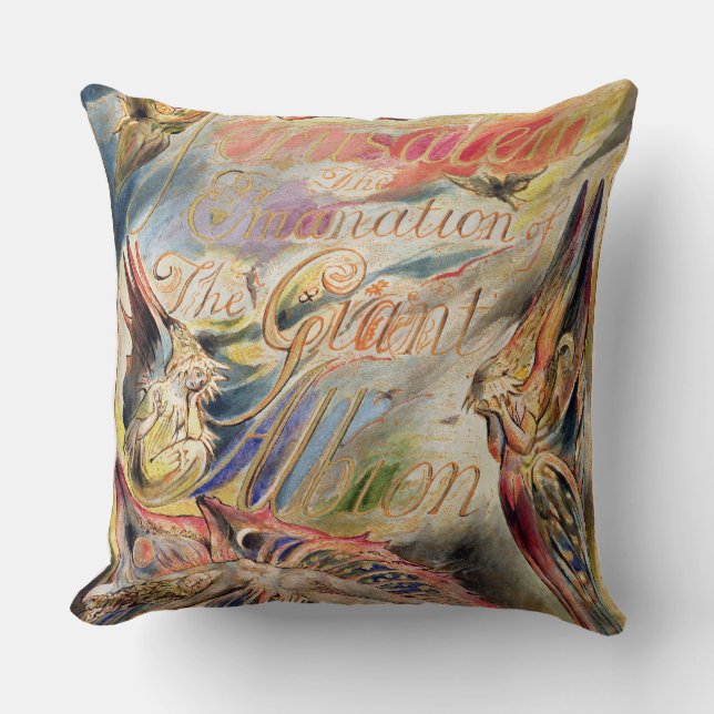 Title Page for 'Jerusalem: The Emanation of the Gi Throw Pillow (Front)