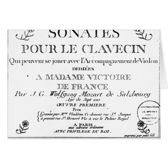 Title Page for 'Sonates pour le clavecin' (Front Horizontal)