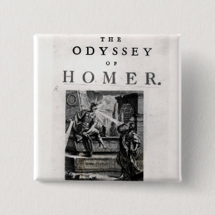 Title page for 'The Odyssey' by Homer 2 Inch Square Button